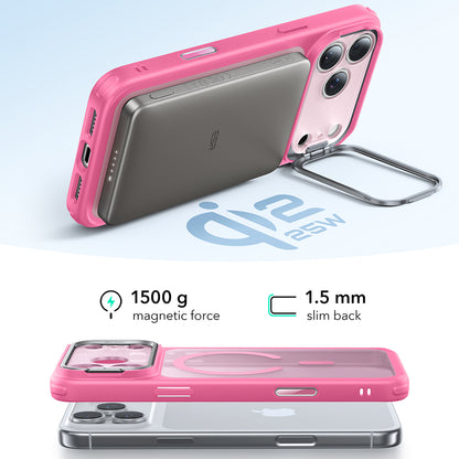 Coque MagSafe pour Apple iPhone 17 Pro, ESR, Classic Hybrid Kickstand, Rose Satiné