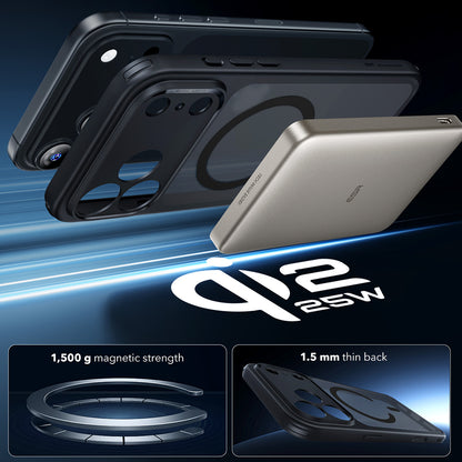 Coque MagSafe pour Apple iPhone 17 Pro, ESR, Classic Hybrid, Noir Satiné