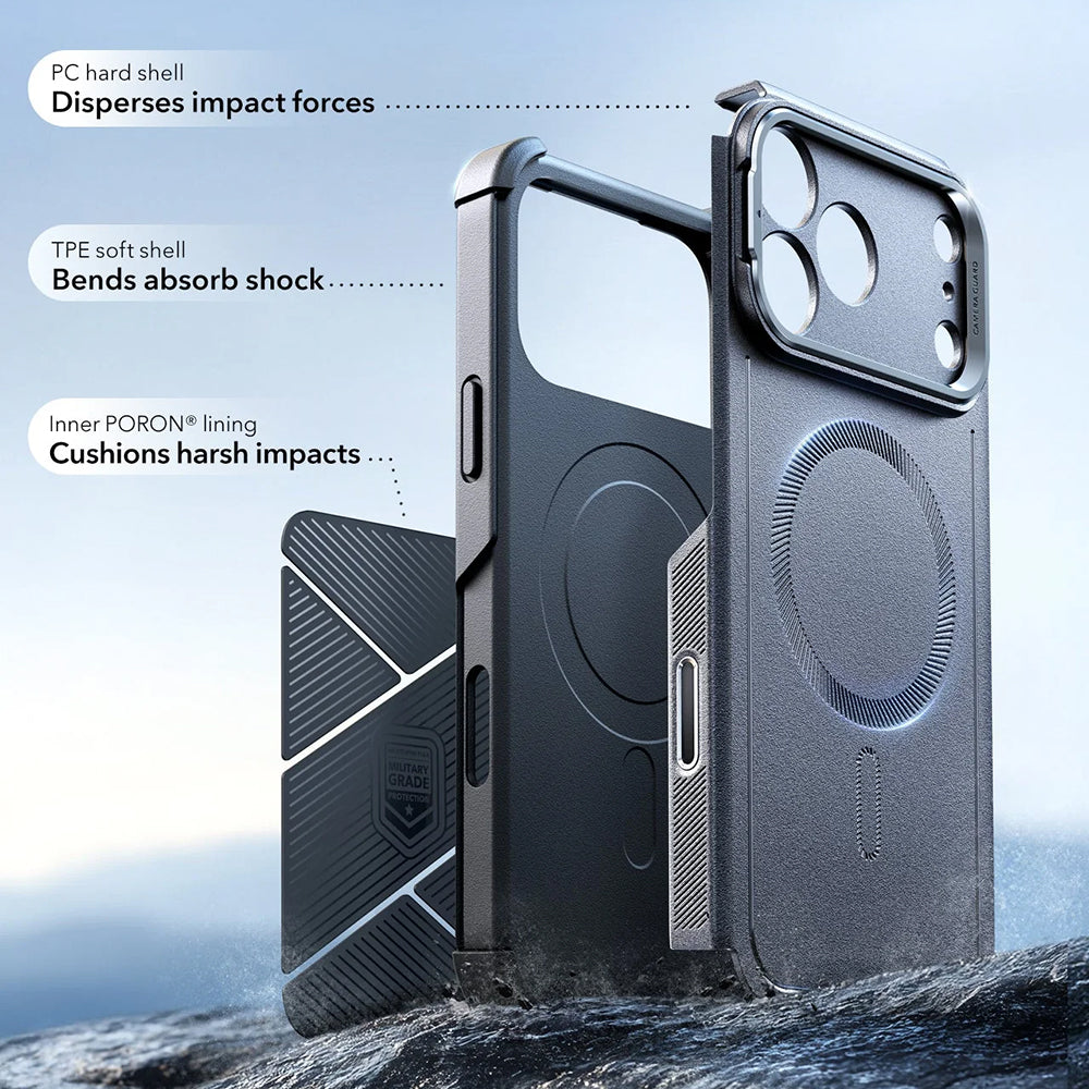 Étui MagSafe pour Apple iPhone 17 Pro, ESR, Cyber Armor Kickstand, Gris