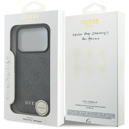 Étui MagSafe pour Apple iPhone 17 Pro, Guess, 4G Charm Cradle, Noir