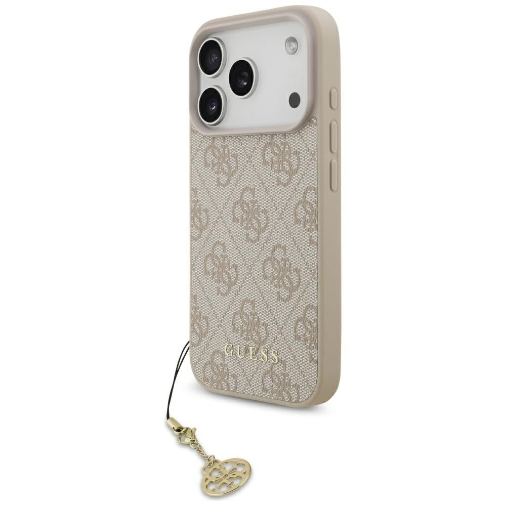 Coque MagSafe pour Apple iPhone 17 Pro, Guess, 4G Charm Cradle, Rose