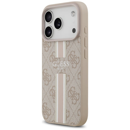 Coque MagSafe pour Apple iPhone 17 Pro, Guess, 4G Printed Stripes, Rose