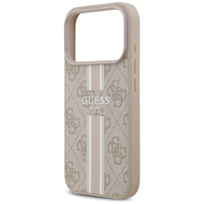 Coque MagSafe pour Apple iPhone 17 Pro, Guess, 4G Printed Stripes, Rose