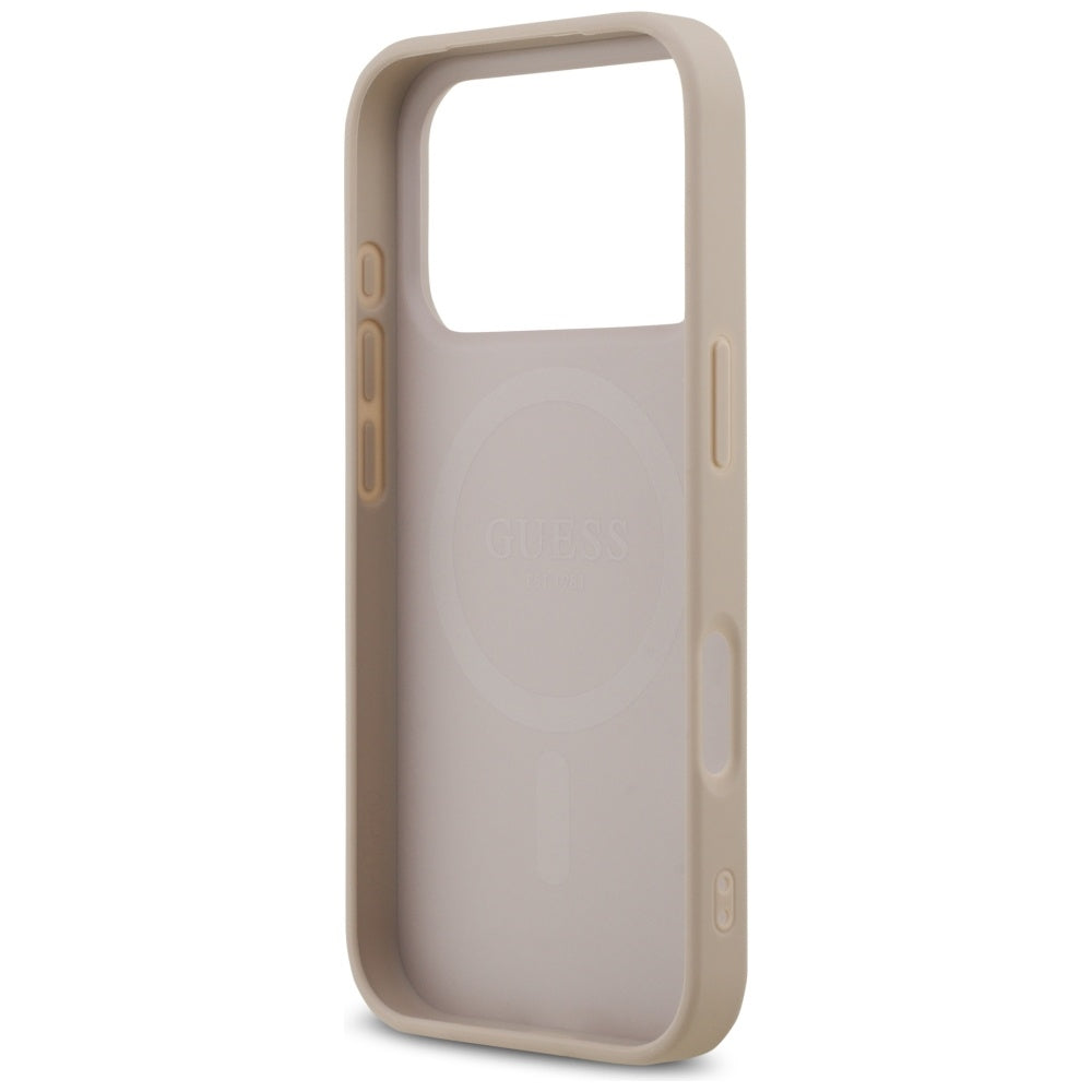 Coque MagSafe pour Apple iPhone 17 Pro, Guess, 4G Printed Stripes, Rose