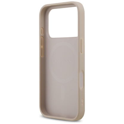 Coque MagSafe pour Apple iPhone 17 Pro, Guess, 4G Printed Stripes, Rose