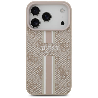 Coque MagSafe pour Apple iPhone 17 Pro, Guess, 4G Printed Stripes, Rose