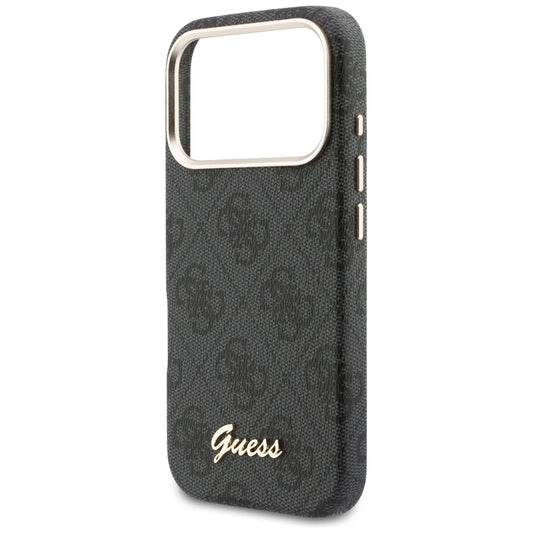 Coque MagSafe pour Apple iPhone 17 Pro, Guess, Logo Script 4G, Noire