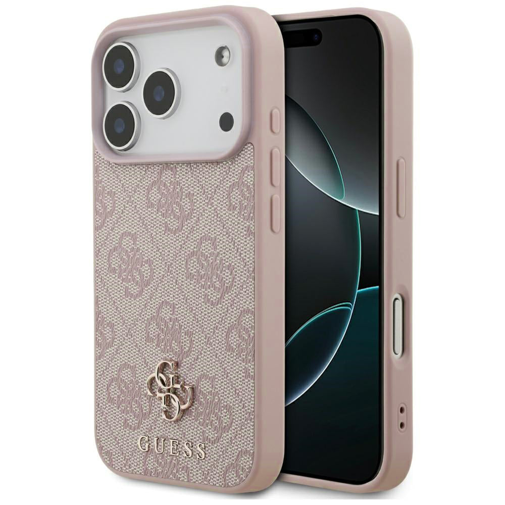 Étui MagSafe pour Apple iPhone 17 Pro, Guess, 4G Petit et Logo Classique, Rose