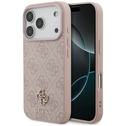 Étui MagSafe pour Apple iPhone 17 Pro, Guess, 4G Petit et Logo Classique, Rose