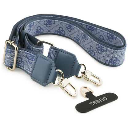 MagSafe Case for Apple iPhone 17 Pro, Guess, 4G Strass Logo with Big Strap, Blue