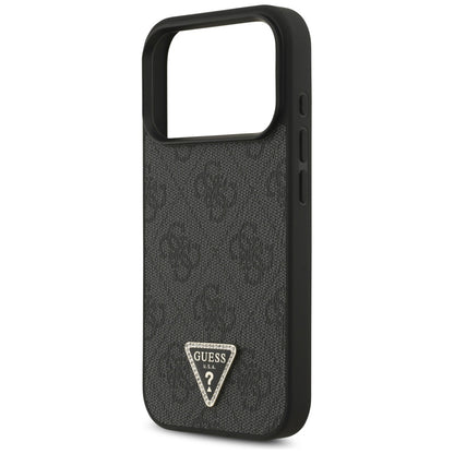 Étui MagSafe pour Apple iPhone 17 Pro, Guess, 4G Triangle Strass, Noir