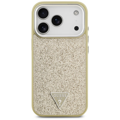 MagSafe Case for Apple iPhone 17 Pro, Guess, Glitter Triangle Logo, Gold