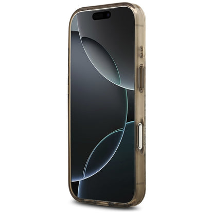 Étui MagSafe pour Apple iPhone 17 Pro, Guess, IML Flower and Tonal Circle, Marron