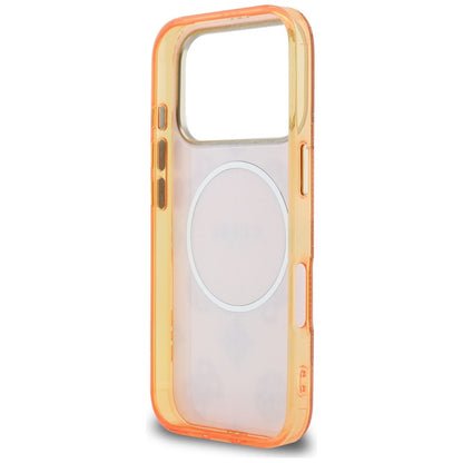Étui MagSafe pour Apple iPhone 17 Pro, Guess, IML Peony Dot, Orange