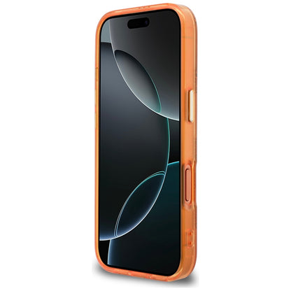 Étui MagSafe pour Apple iPhone 17 Pro, Guess, IML Peony Dot, Orange