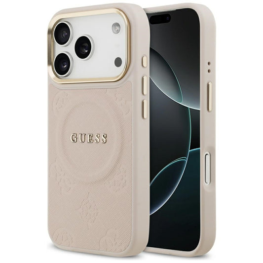 Coque MagSafe pour Apple iPhone 17 Pro, Guess, Peony Hot Stamp, Rose