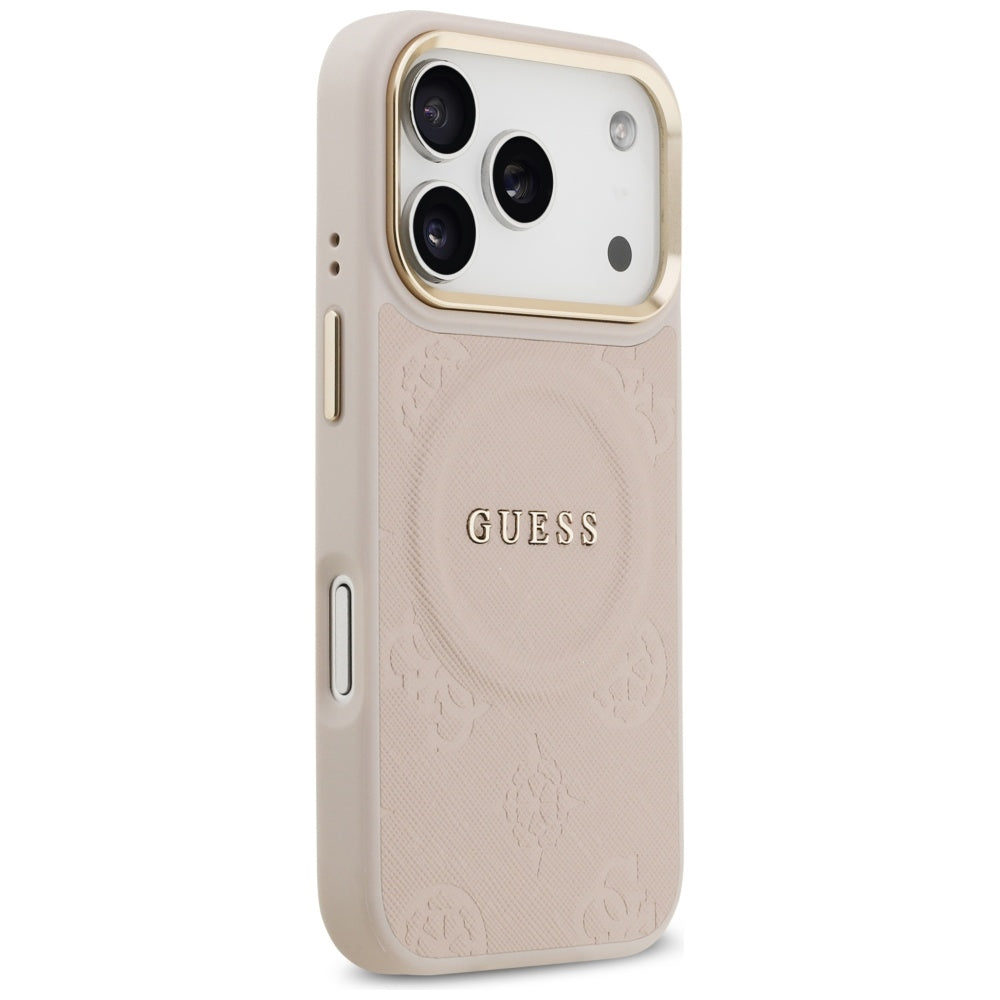 Coque MagSafe pour Apple iPhone 17 Pro, Guess, Peony Hot Stamp, Rose