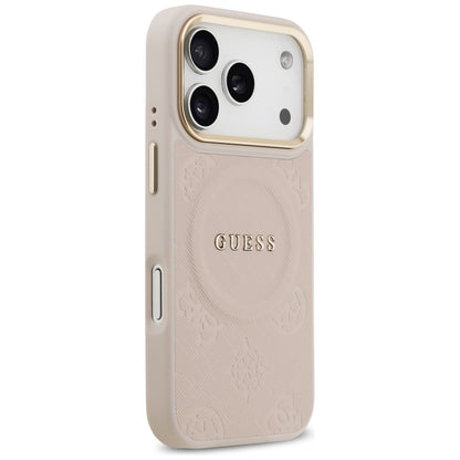 Coque MagSafe pour Apple iPhone 17 Pro, Guess, Peony Hot Stamp, Rose