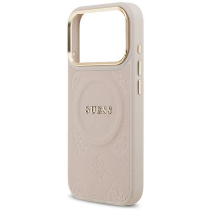 Coque MagSafe pour Apple iPhone 17 Pro, Guess, Peony Hot Stamp, Rose