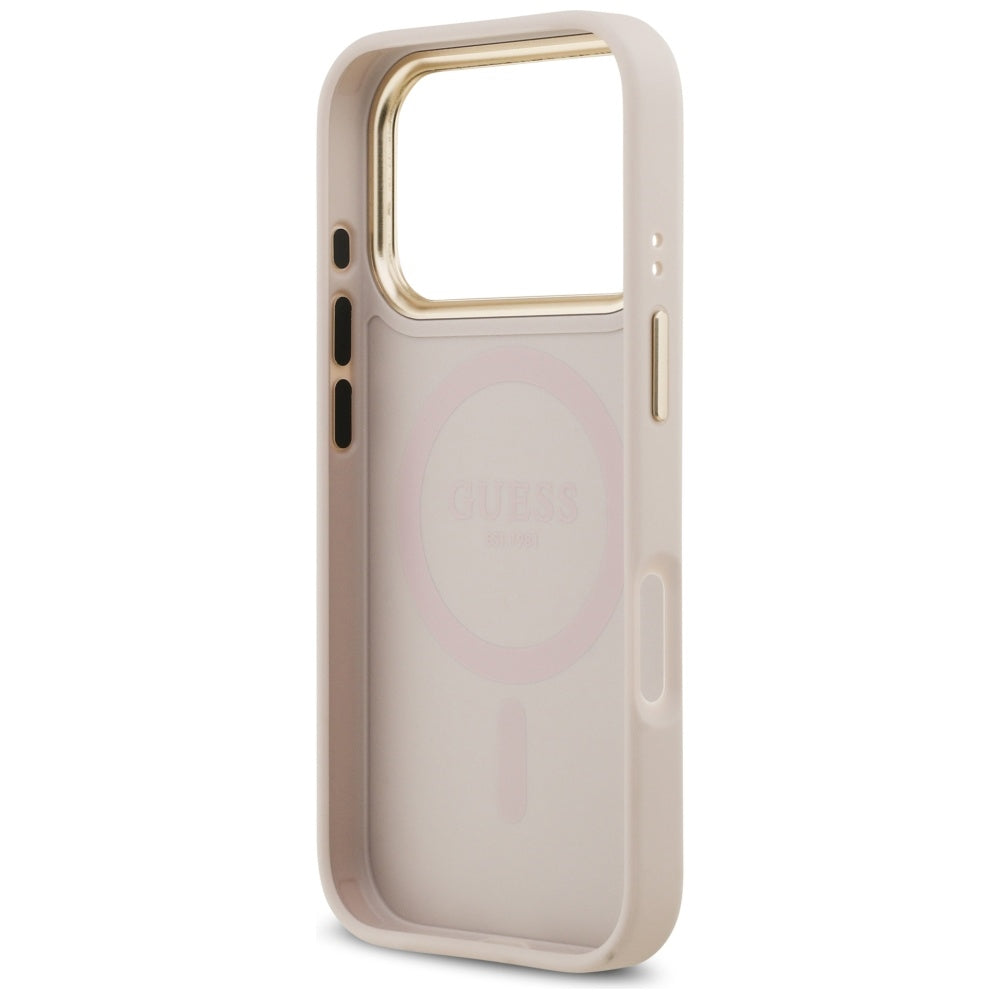 Coque MagSafe pour Apple iPhone 17 Pro, Guess, Peony Hot Stamp, Rose