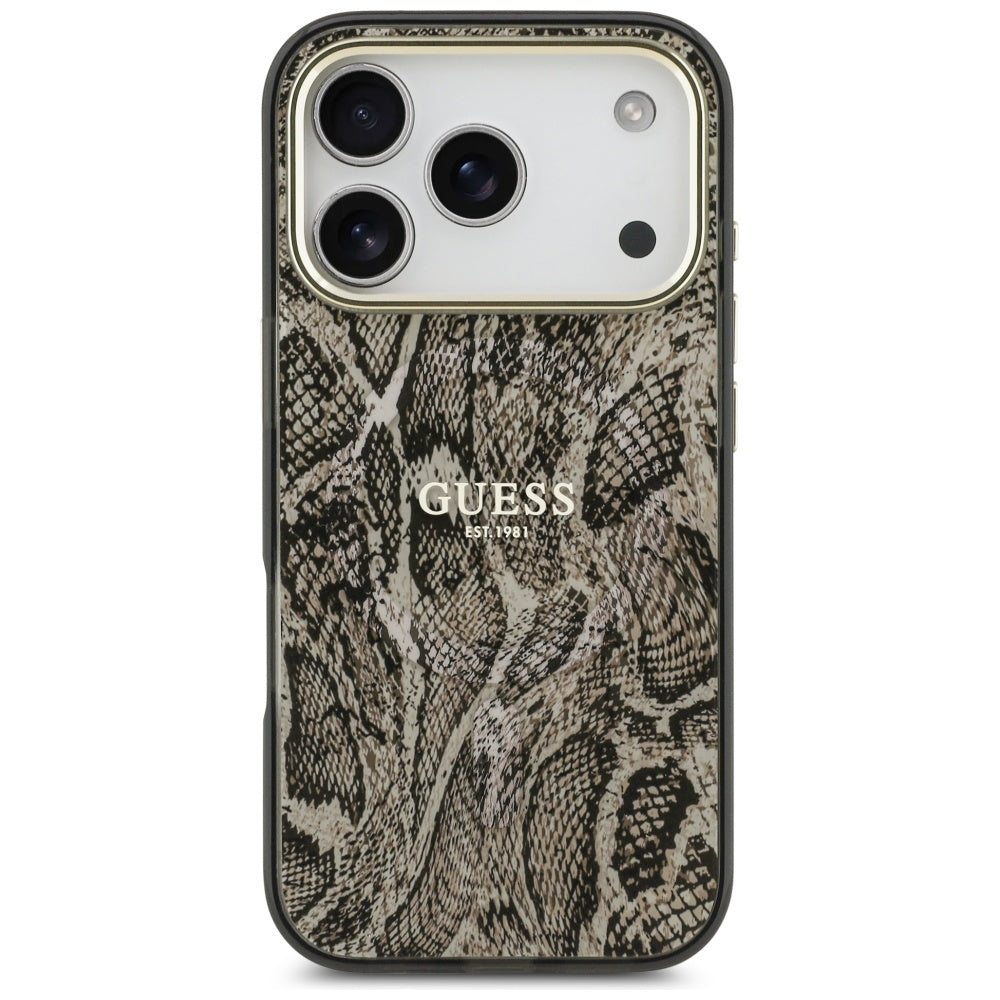 MagSafe Case for Apple iPhone 17 Pro, Guess, Python Pattern, Brown