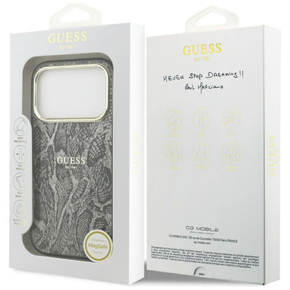 MagSafe Case for Apple iPhone 17 Pro, Guess, Python Pattern, Black