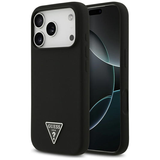 Étui MagSafe pour Apple iPhone 17 Pro, Guess, Logo Triangle, Noir