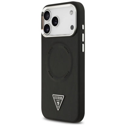 MagSafe Case for Apple iPhone 17 Pro, Guess, Triangle Logo, Black Silver