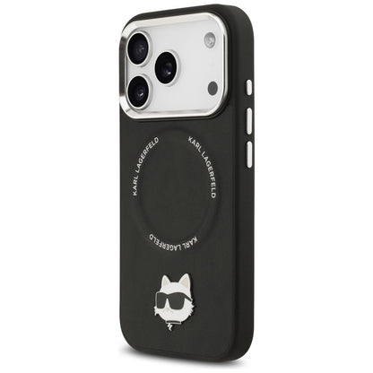 Étui MagSafe pour Apple iPhone 17 Pro, Karl Lagerfeld, Choupette Pin, Noir