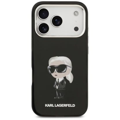Housse MagSafe pour Apple iPhone 17 Pro, Karl Lagerfeld, IML Aquarelle Karl Ikonik, Noire