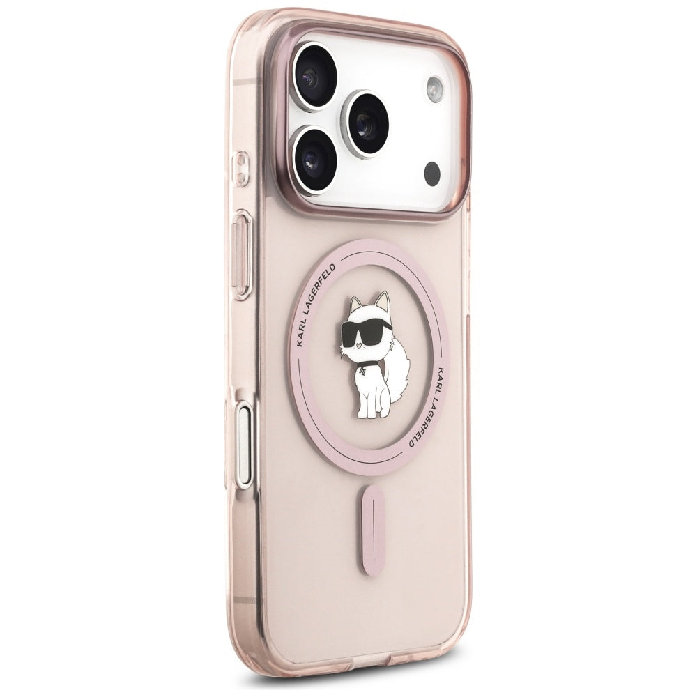Étui MagSafe pour Apple iPhone 17 Pro, Karl Lagerfeld, IML Choupette, Rose