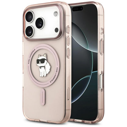 Étui MagSafe pour Apple iPhone 17 Pro, Karl Lagerfeld, IML Choupette, Rose