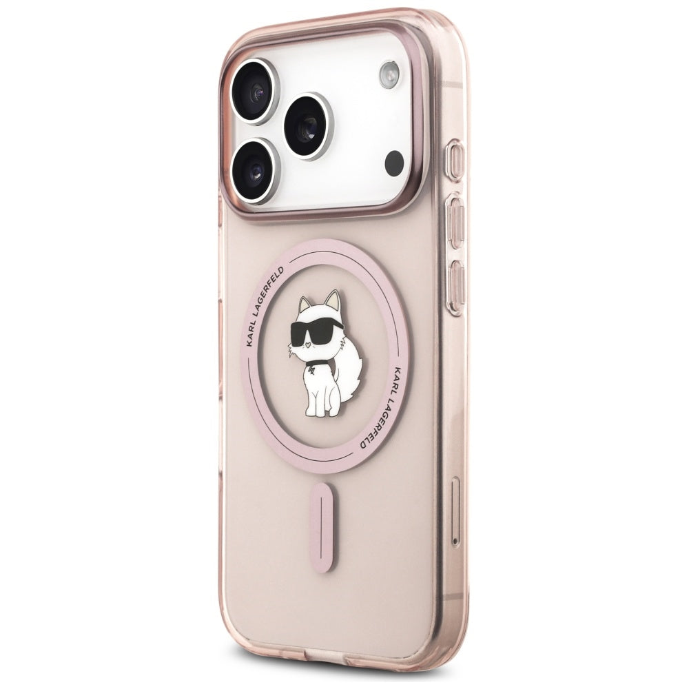 Étui MagSafe pour Apple iPhone 17 Pro, Karl Lagerfeld, IML Choupette, Rose