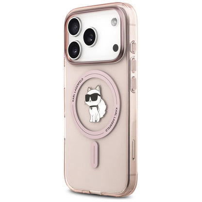 Étui MagSafe pour Apple iPhone 17 Pro, Karl Lagerfeld, IML Choupette, Rose