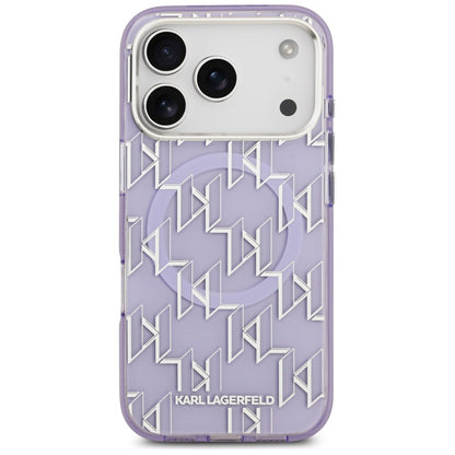 Étui MagSafe pour Apple iPhone 17 Pro, Karl Lagerfeld, IML KL Monogram, Violet
