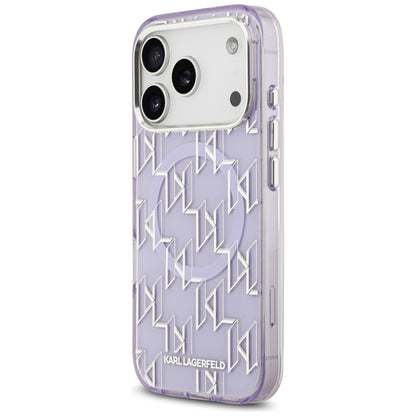 Étui MagSafe pour Apple iPhone 17 Pro, Karl Lagerfeld, IML KL Monogram, Violet