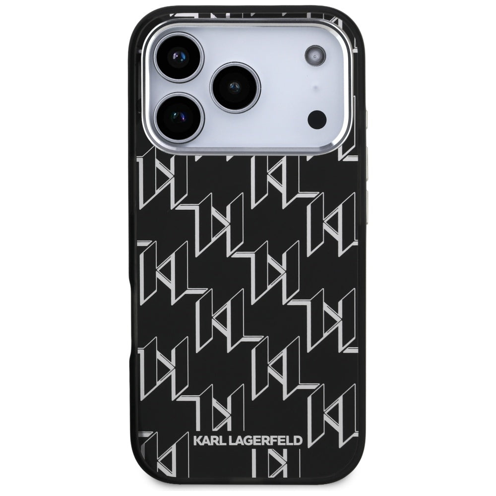Étui MagSafe pour Apple iPhone 17 Pro, Karl Lagerfeld, IML KL Monogram, Noir