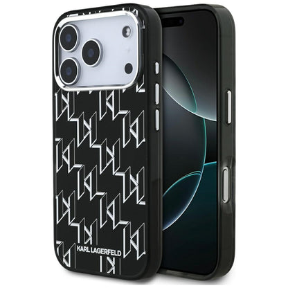 Étui MagSafe pour Apple iPhone 17 Pro, Karl Lagerfeld, IML KL Monogram, Noir