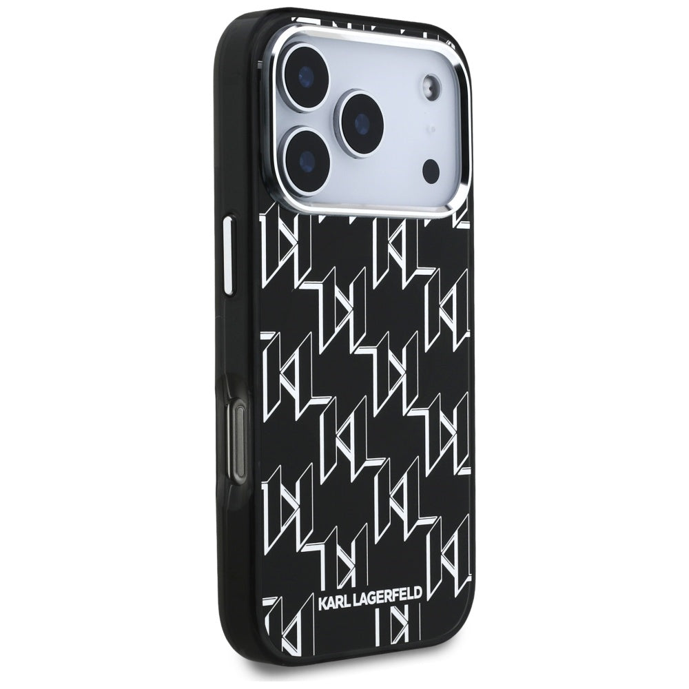 Étui MagSafe pour Apple iPhone 17 Pro, Karl Lagerfeld, IML KL Monogram, Noir