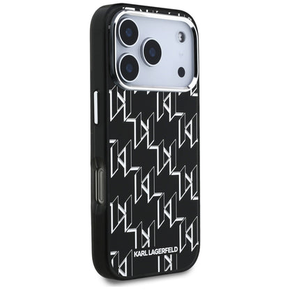 Étui MagSafe pour Apple iPhone 17 Pro, Karl Lagerfeld, IML KL Monogram, Noir