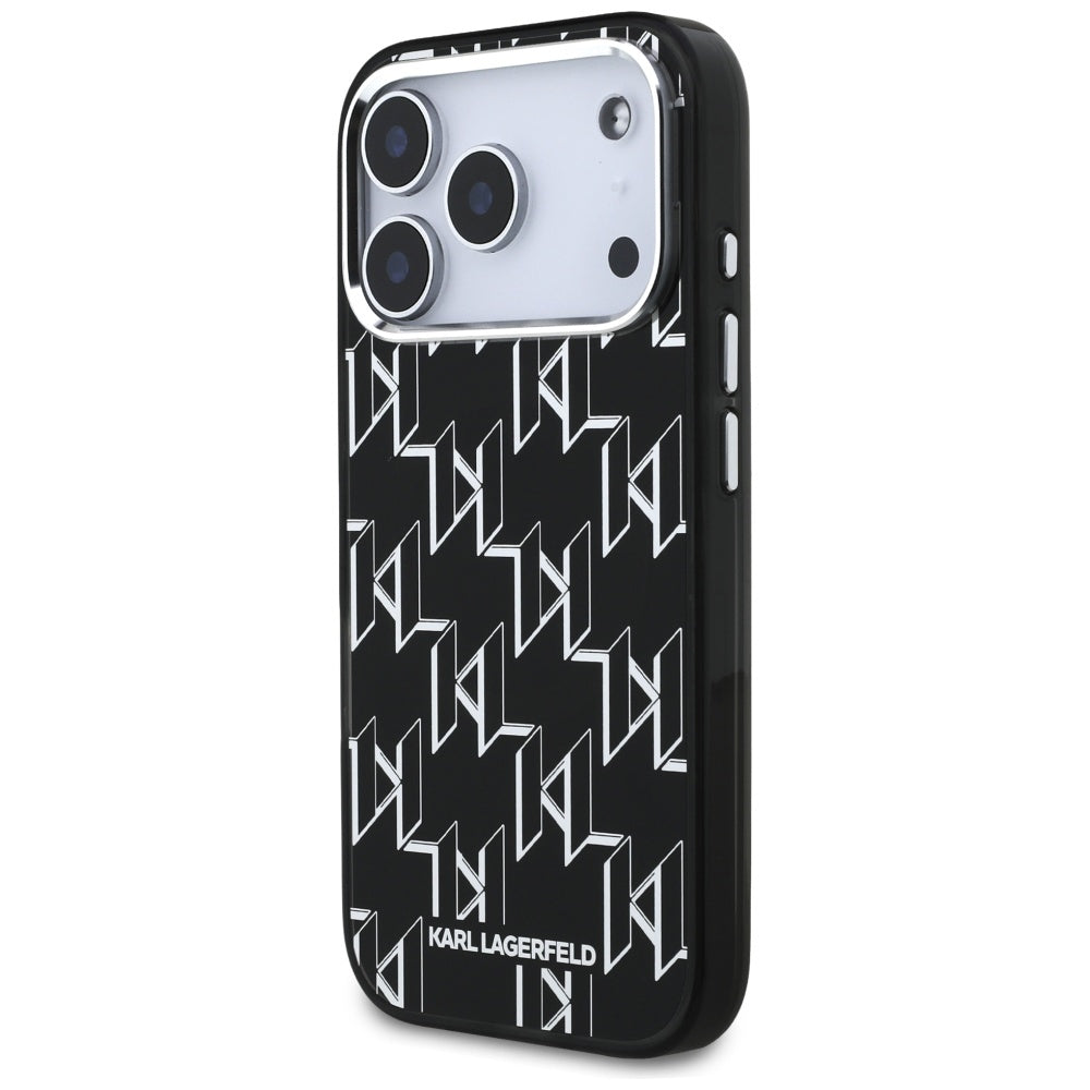Étui MagSafe pour Apple iPhone 17 Pro, Karl Lagerfeld, IML KL Monogram, Noir