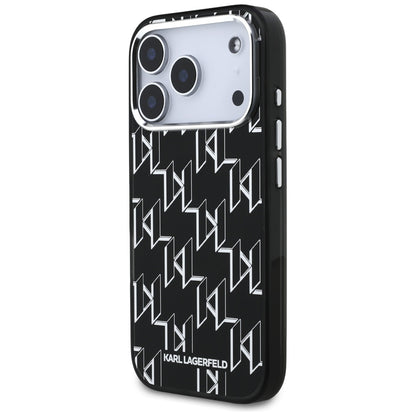 Étui MagSafe pour Apple iPhone 17 Pro, Karl Lagerfeld, IML KL Monogram, Noir