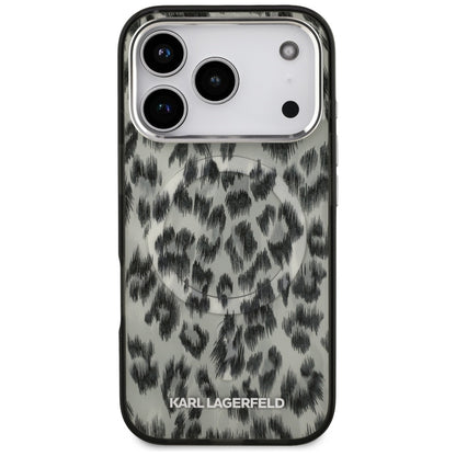 Étui MagSafe pour Apple iPhone 17 Pro, Karl Lagerfeld, Motif Léopard IML, Marron