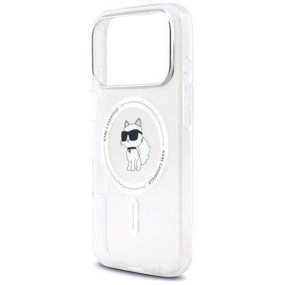 Étui MagSafe pour Apple iPhone 17 Pro, Karl Lagerfeld, Logo IML Choupette, Transparent