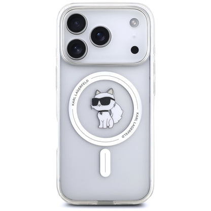 Étui MagSafe pour Apple iPhone 17 Pro, Karl Lagerfeld, Logo IML Choupette, Transparent