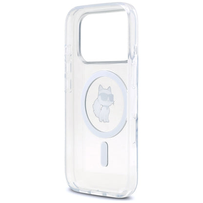 Étui MagSafe pour Apple iPhone 17 Pro, Karl Lagerfeld, Logo IML Choupette, Transparent