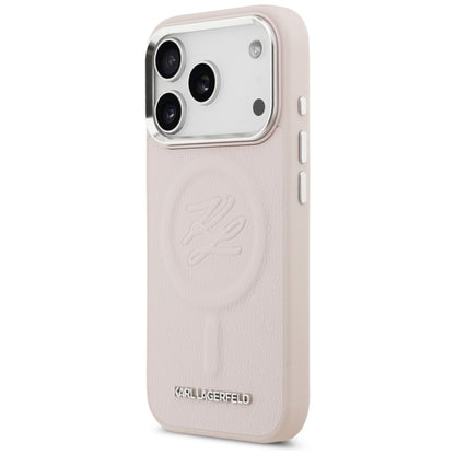 Étui MagSafe pour Apple iPhone 17 Pro, Karl Lagerfeld, Logo Initial & Métal, Rose