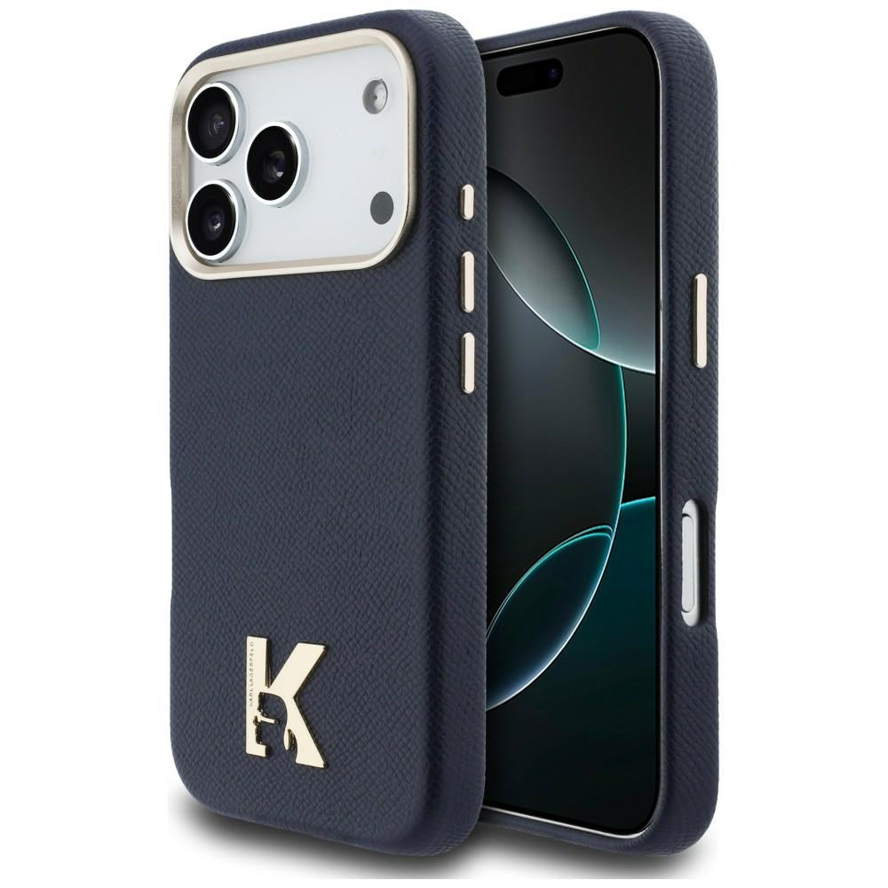 Coque MagSafe pour Apple iPhone 17 Pro, Karl Lagerfeld, Logo Karl Head, Bleue