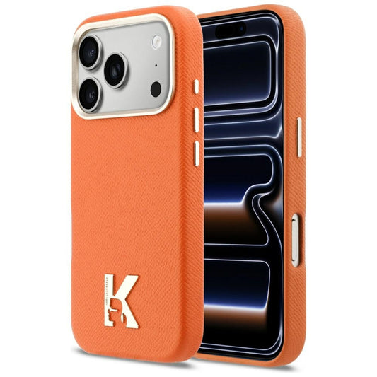 Coque MagSafe pour Apple iPhone 17 Pro, Karl Lagerfeld, Logo Karl Head, Orange