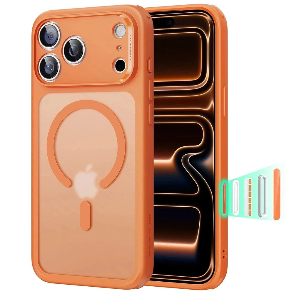 Coque MagSafe pour Apple iPhone 17 Pro Max, ESR, Classic Hybrid Slide, Orange Satiné